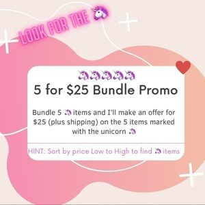 𝅺5 for $25 Sale 🦄 in My Closet